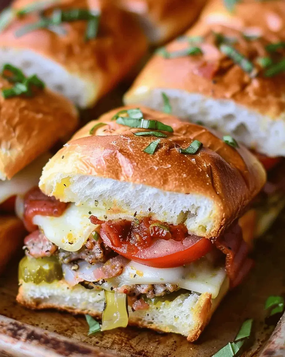 Easy Italian Ham & Turkey Sliders on Sweet Hawaiian Rolls